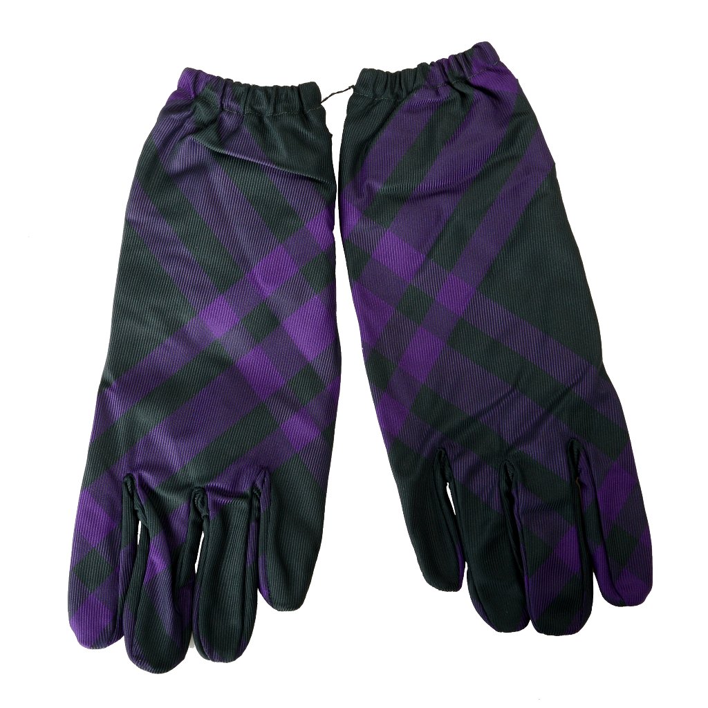 Burberry "Lg Check Nylon Glove" Deep Royal Ip Check Gloves Sz S